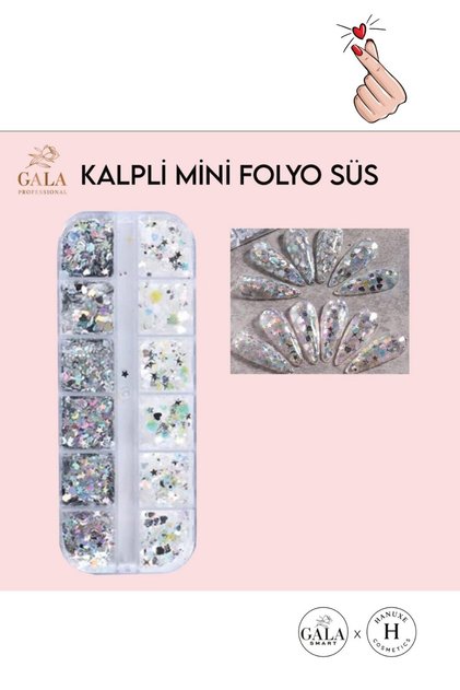 Kalpli Mini Folyo Sim Süs Seti 12 Li