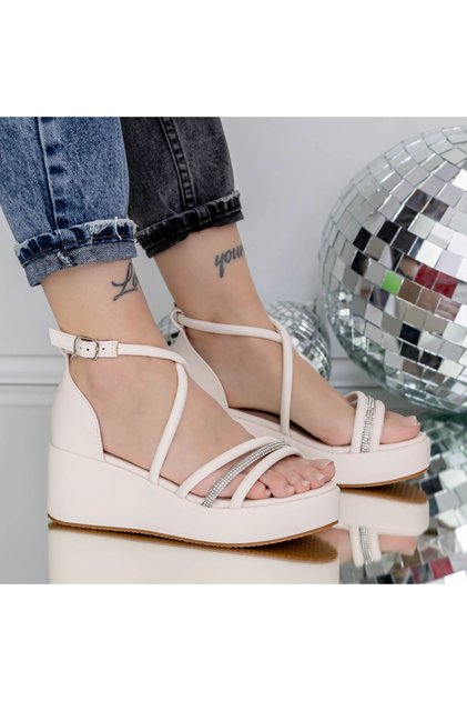 Sandale Dama cu Platforma 3HXS72 Bej | Mei