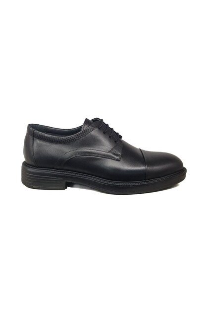 Bayclas Lace-Up Men's Genuine Leather Ankle Part Laser Printed Toe Fold Model Heeled Eva Sole Shoes