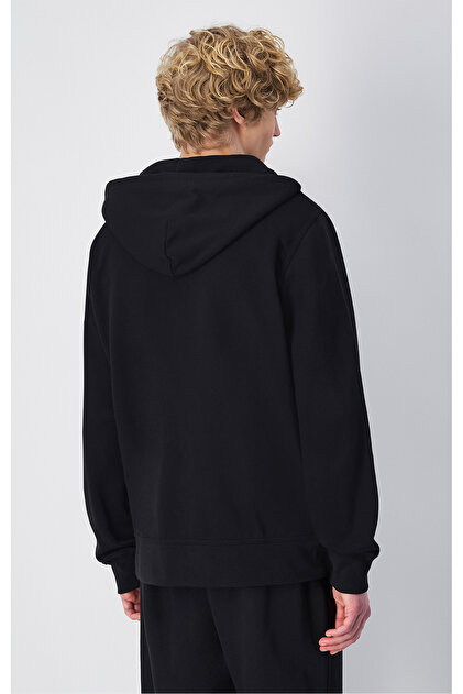 Champion Icons Full Zip Hoodie Sweatshirt Siyah Erkek Kapüşonlu