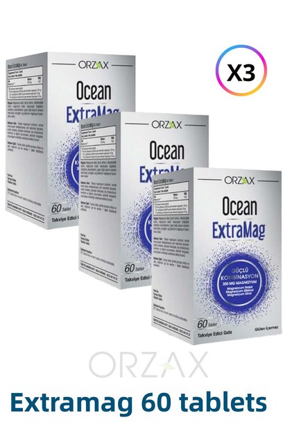 Extramag Triple Magnesium Combination 60 Tablets (X3 Pcs)+(1X100Ml) Facial Cleansing Gel Set-1305