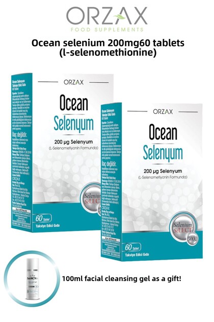 100ml Facial Cleansing Gel with Selenium 200Mg 60 Tablets Gift 2 Pcs