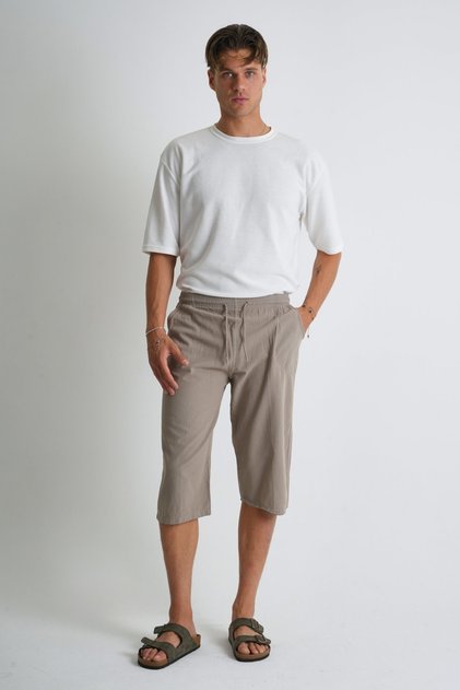 Men's Regular 100% Cotton Linen Look Capri Dc204