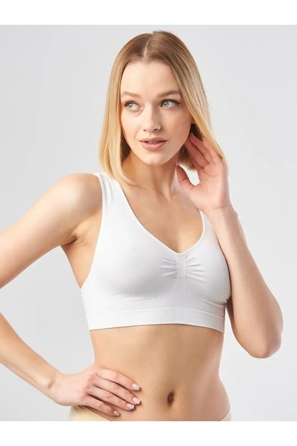 Rosella Model Kalın Askılı Büstiyer Spor Rahat Toparlayıcı Korse Sütyen Beyaz Renk