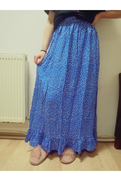 Elastic, Single Layer Ruffle Viscose Press Fabric Skirt at the Bottom 100% Cotton36-44Size