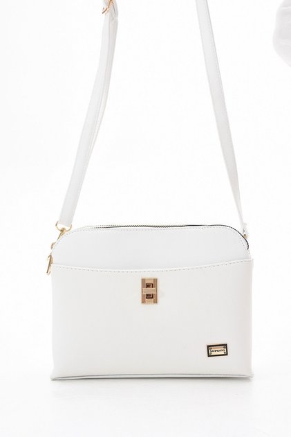 Women's Faux Leather 4-Compartment Adjustable Crossbody Strap White Shoulder and Bag