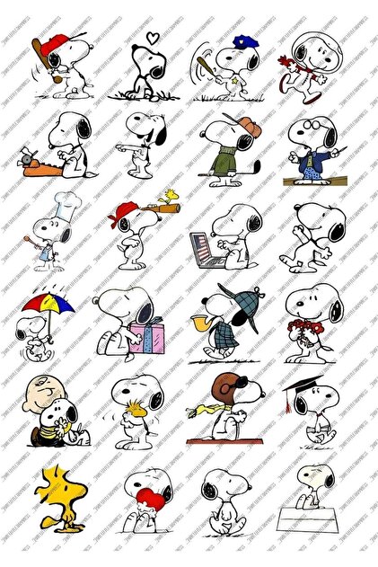 One Little Happiness Snoopy Karakter Temalı Etiket Seti - Ajanda
