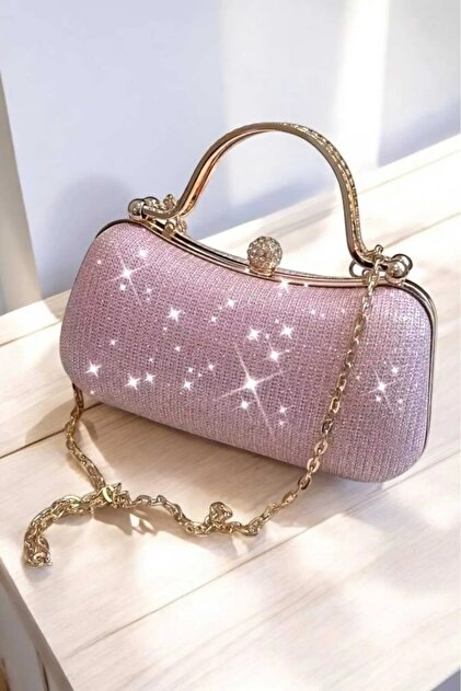 Famels Women's Imported Silvery Pink Evening Dress Bag Zircon Stone Evening  Dress Stylish Bag Is an Elegant Design- Trendyol