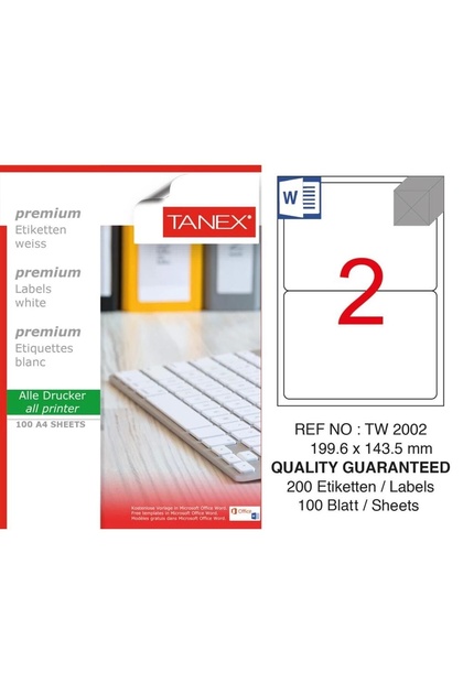 Tanex Tw-2000 210x297mm Şeffaf Laser Etiket 25 Li - Fiyatı, Yorumları