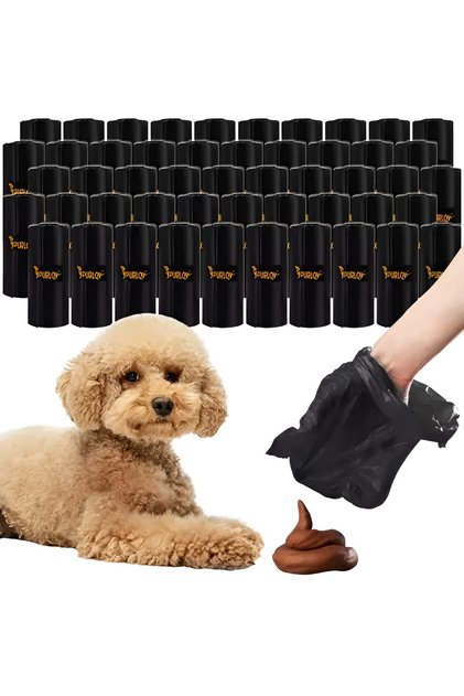 Set 1000 Pungi Pentru Igiena Cainilor IdealStore, Rezistenti, Stock Pentru Tot Anul, Culoare Neagra
