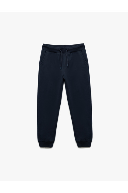 Basic Sweatpants with Cotton Pockets and Tie Waist
