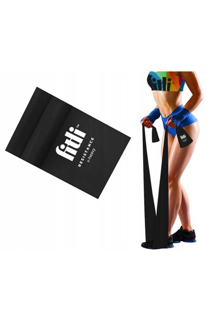 Banda elastica pentru exercitii, cu rezistenta 13-18kg, 200x15 cm, Negru