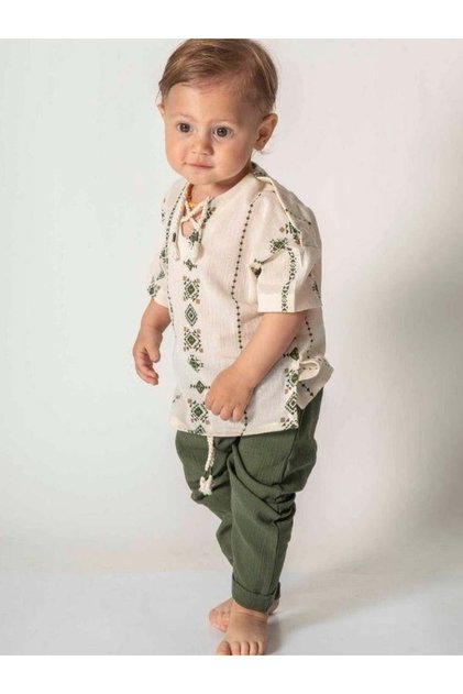 Baby Ethnic Patterned Organic Cotton Pants Set