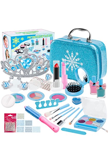Set de machiaj pentru copii, TopGearWorld, Frozen, 32 Piese, 4-10ani, Multicolor