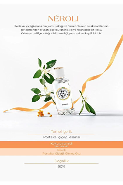 Roger&Gallet Néroli Doğal Portakal Çiçeği ve Ölümsüz Otu Özlü