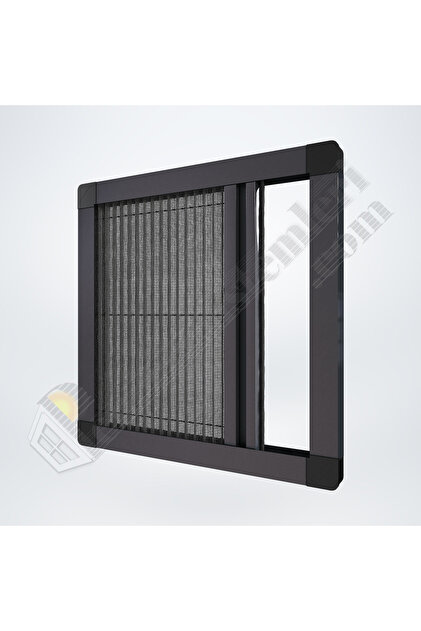 Akordeon Pileli Pilise Pencere Sineklik, Antrasit, 75 cm ile 140 cm arası, Istenilen Ölçüde