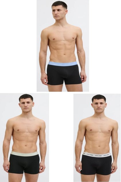 J&J Tom Bamboo Boxer Trunks 3 Pack Black