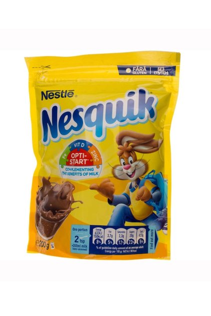 Cacao instant cu vitamine si minerale Nesquik Opti-Start, 200g