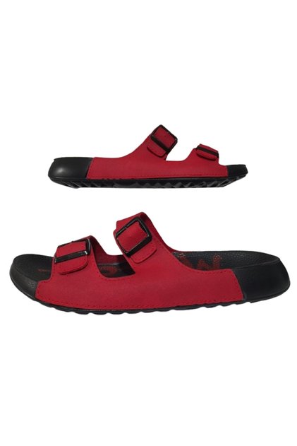 Flat Heeled Double Strap Buckle Casual and Comfortable Women's Slippers