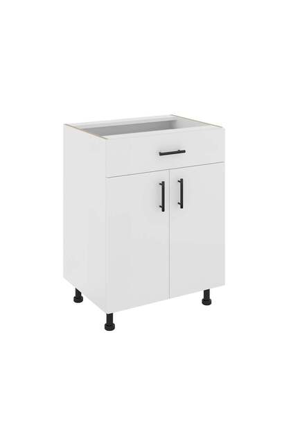 Corp Baza haaus Karo, 1 Sertar, 2 Usi, Alb, 60 x 50 x 80 cm