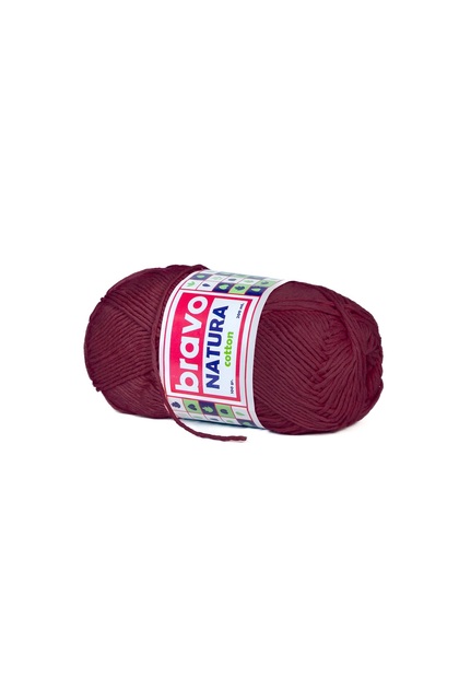 Natura %100 Cotton Yarn 100 Grams 200 Meters (Color Code:502) Burgundy