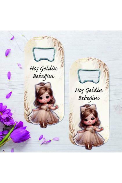 Baby Gift Opener Magnet with 10 Wooden Embossing Figures