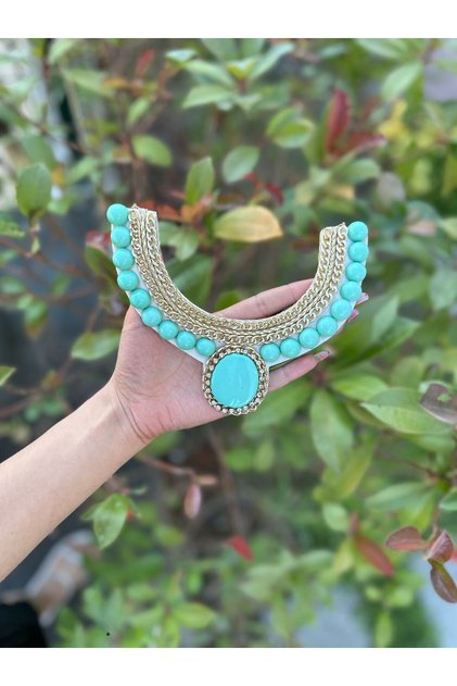 15 cm Nile Green Stone Collar Sewing Accessory