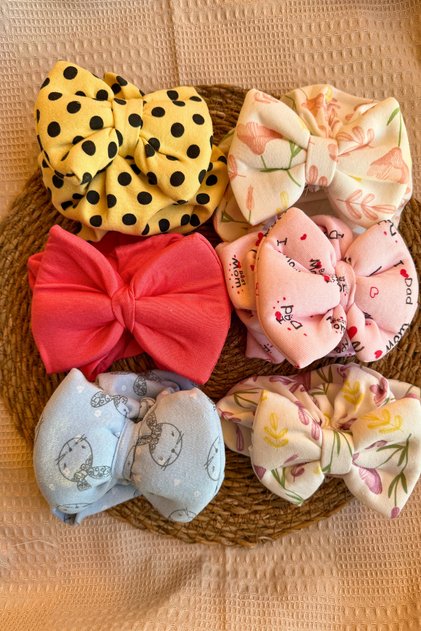 Baby Bone Bandana Double Layer Bow Set of 6