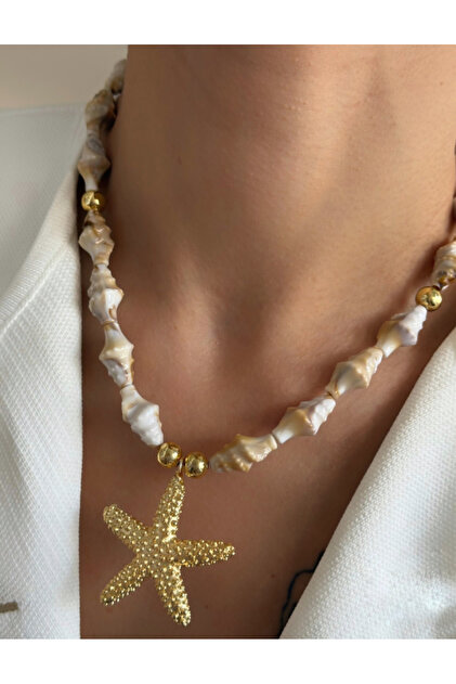 Seashell Gold Detailed Starfish Necklace