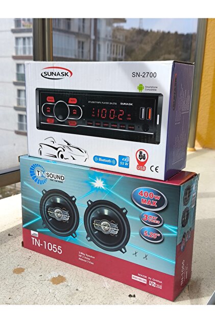 patili tasarım Oto Teyp Bluetoothlu + 13 Cm Hoparlör Takım