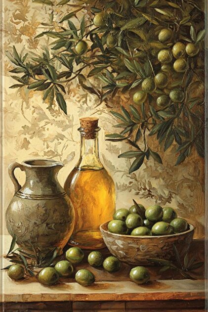 Ritmo Canvas Zeytin Ağacı ve Sızma Zeytinyağı Kanvas Tablo