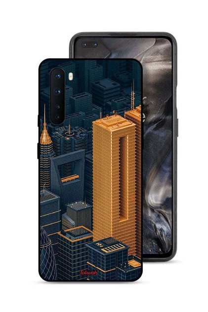غطاء حماية لهاتف OnePlus Nord برسومات مباني فنية