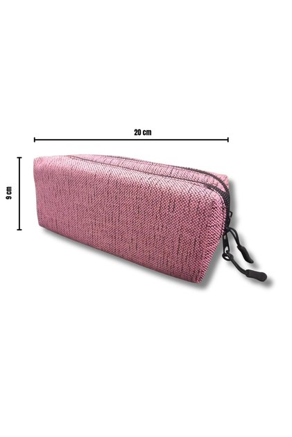 Quality Affordable 2 Compartment Pink Patterned Fabric Pen Holder