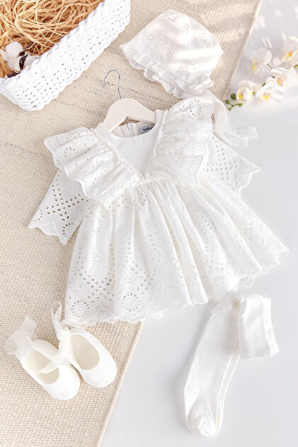 white christmas dresses Nautinati Soft Cotton Dress for Infants Newborn Baby Girls main image 0