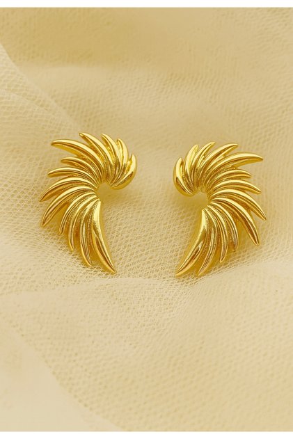 Kadın Gold Sarmal Vintage Tasarım Küpe