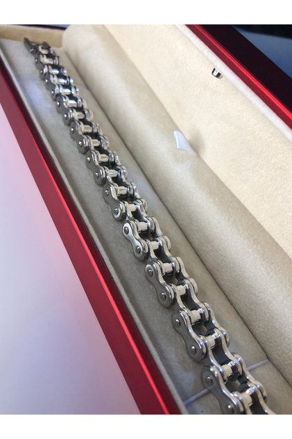 Men's Steel Bracelet - Motorcycle Bicycle Chain Thin Model • in Light Box • to Lover • to Wife