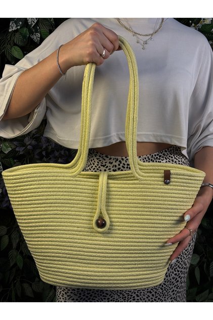 Havana Beaded Nature-Respectful Straw Jute Beach Bag - Contribute to Your Style and the World!