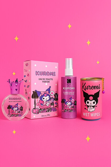 Kiva Kuromi 3'lü Parfüm Seti ( Vücut Spreyi -Parfüm - Islak Mendil