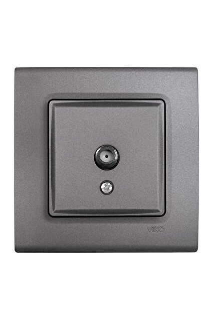 Linnera life granite grey tv socket with f connector and final frame