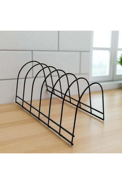 Blackline 6 Compartment Plate Rack & Organizer & Oval