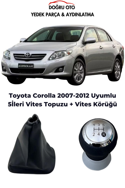 Toyota Corolla 5 Forward Gear Shift Knob + Gear Gaiter 2007-2012 Compatible
