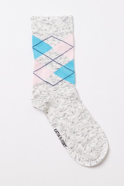 Boy's Plaid Patterned Socks Gray