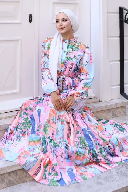Rochie hijab cu model Liliac 569