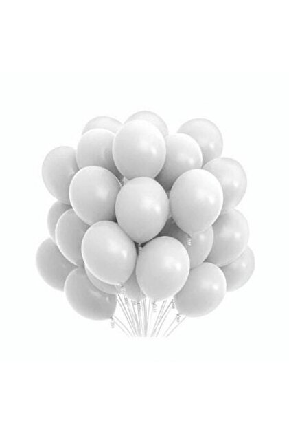 Set 100 baloane latex, kindi, 25 cm, alb