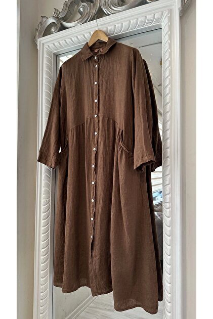 puro linen dress Purotatto Short Linen Sleeveless Shirt Dress – BLU'S main image 0