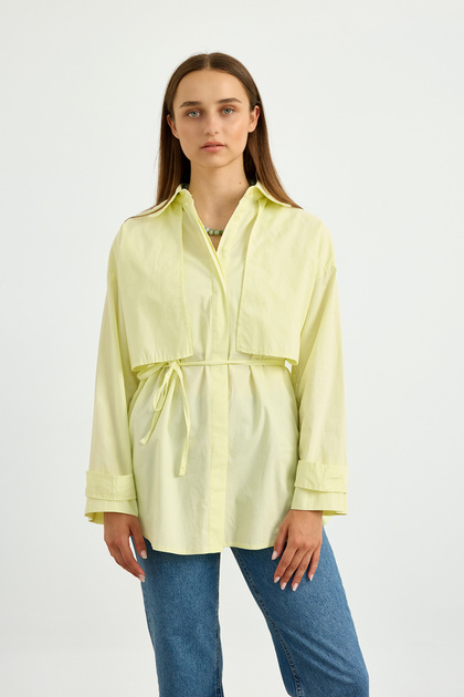 Yellow Windbreaker Detailed Shirt