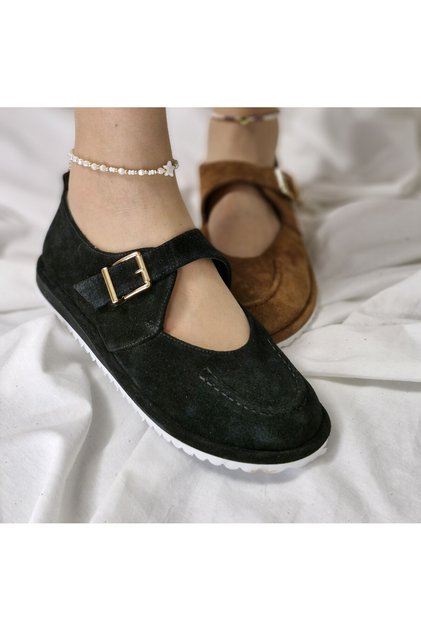 Modern Style Genuine Suede Buckle Women's Shoes