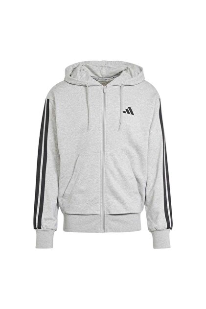 adidas Essentials 3-Stripes French Terry Full-Zip Kapüşonlu Üst