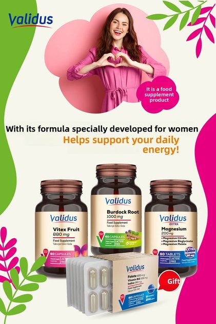 Women's Support Set - Vitex - Burdock Root - Folat Qatrefolic - Magnesium