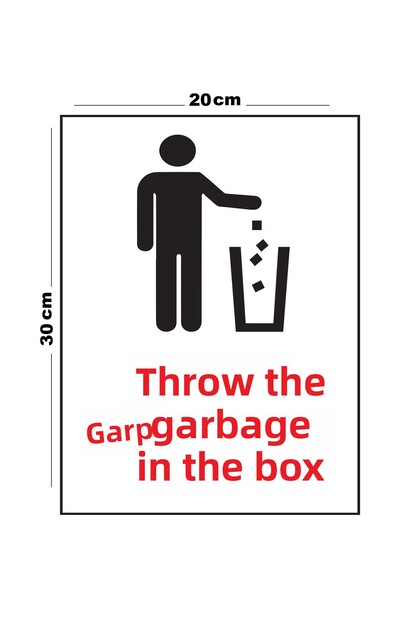 Throw Metal Trash in the Bin 20cm X 30cm A4 Size Warning Sign Directional Sign